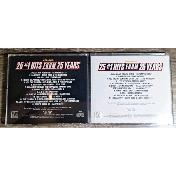 Motown CD's- 25 #1 Hits From 25 Years Vol 1 & 2- 2 CD Set Various Artists- - Picture 2 of 8